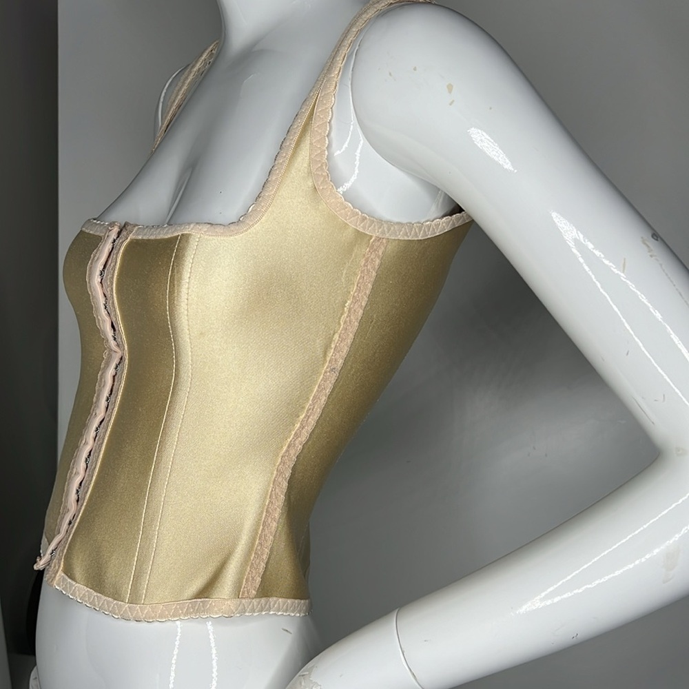 Pink Corset 30 Sz Small Chest 33” Waist 27” length 17” Hook & Eye Vintage Corset